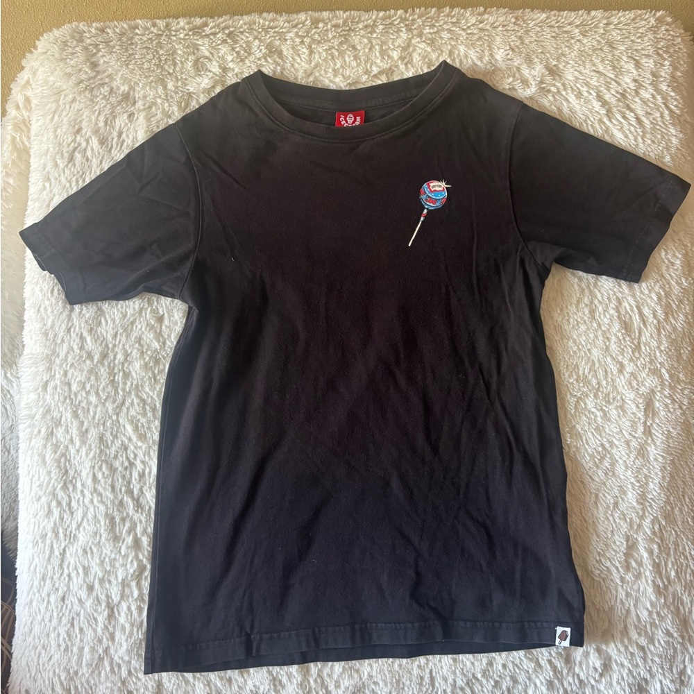 Icecream Black Tee with Colorful Lollipop Patch